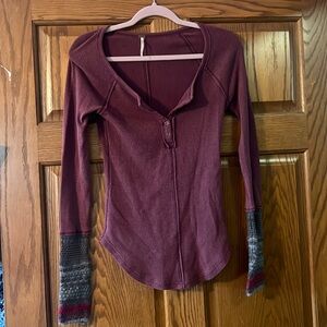 Free People Alpine Cuff Thermal Henley